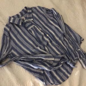 J Crew Striped Collared Dress Shirt Buttondown